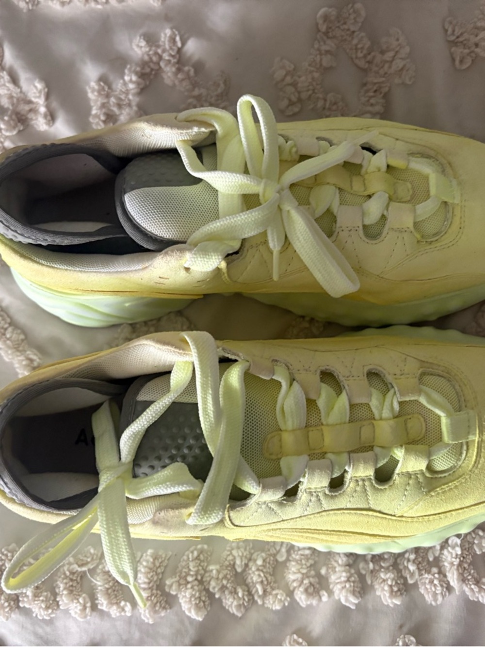 Acne Cream and Gray Low-Top Sneakers - Picture 2 of 6